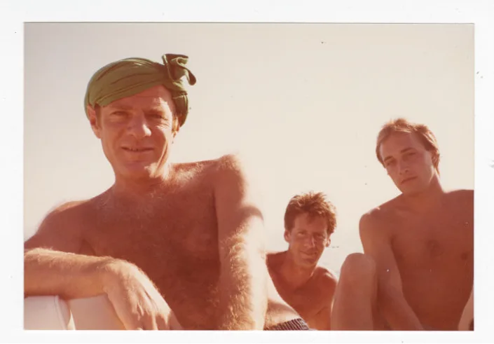 From left, Diller, Calvin Klein and Doug Cloutier in Malibu, Calif.